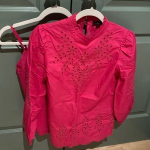 New without tags size XXS J Crew pink embroidered tunic and under slip